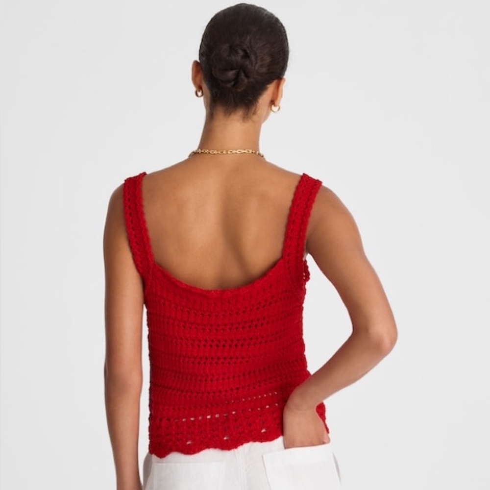 Madewell Red Crocheted Tank Top - Picture 2 of 8